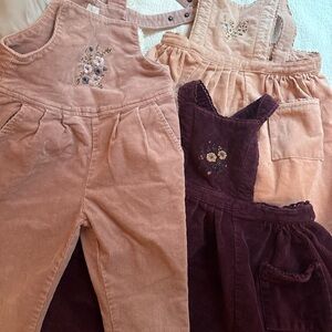 Jamie Kay Corduroy Overalls Set - Pink and Purple